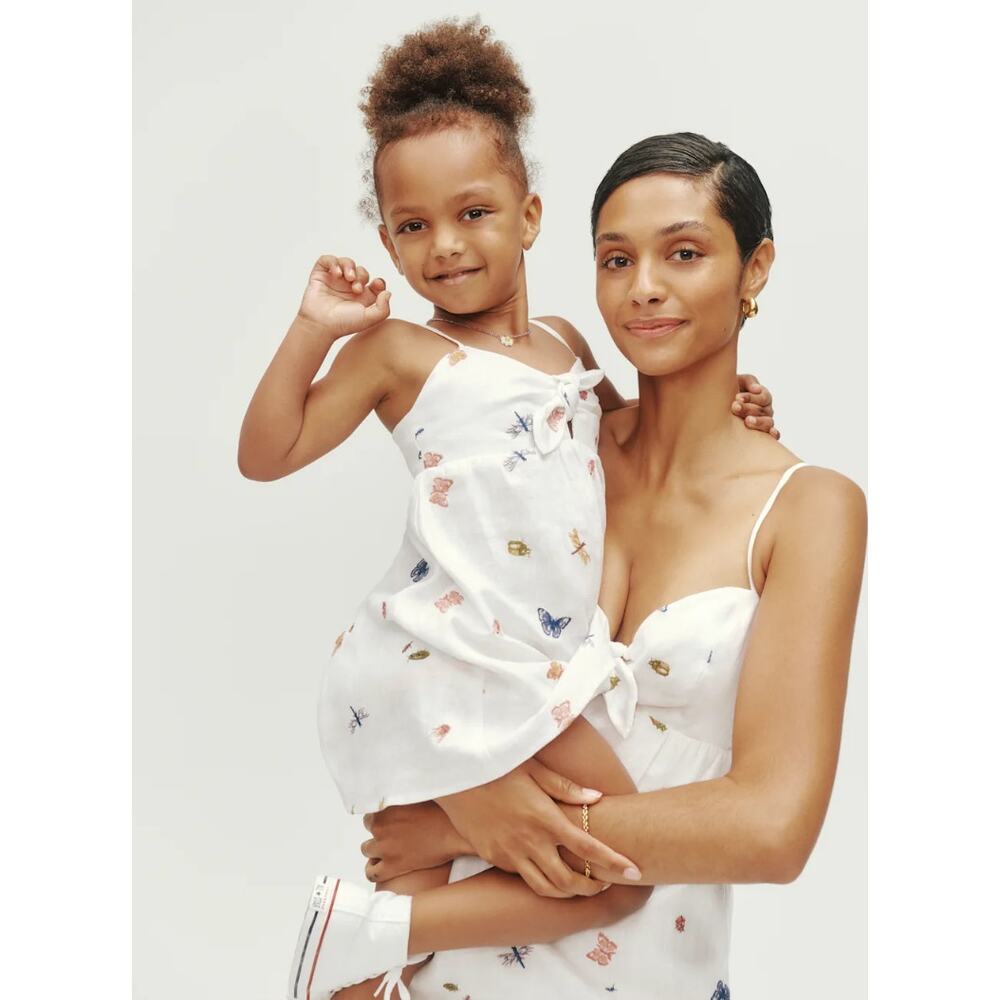 Reformation white linen Kids Ryland Linen Dress in Ladybugs